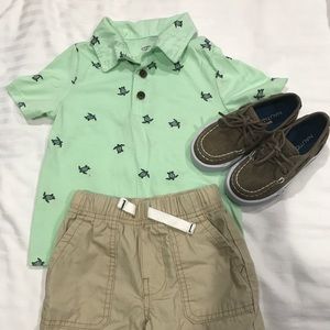 NWOT Boys polo and khaki shorts